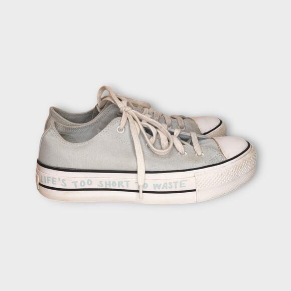 Women Converse All Stars RENEW 100% Recycled Polyester Canvas Blue White Size 8 - Picture 5 of 11